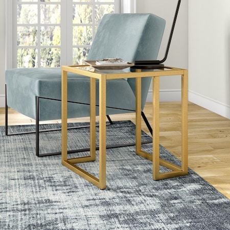 Henn & Hart Oscar Square Side Table Brass ST1323